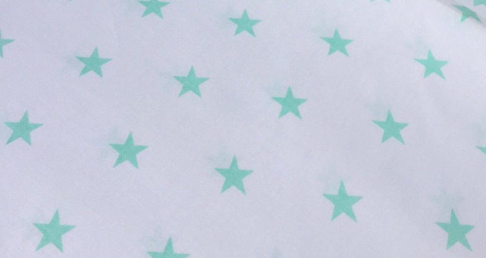 Звезды бело-мятные Хлопок